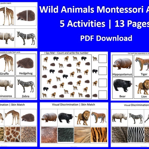 Wild Animals Pattern Match Montessori Homeschooling Quiet - Etsy Canada Wild Animals Pattern Match Montessori Homeschooling Quiet - Etsy Canada