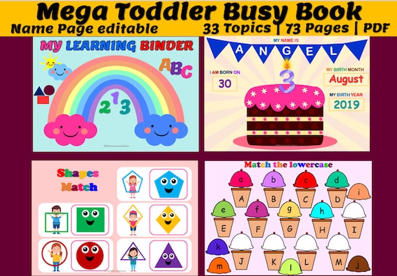 Toddler Busy Book Mega Bundle includes 33 activities