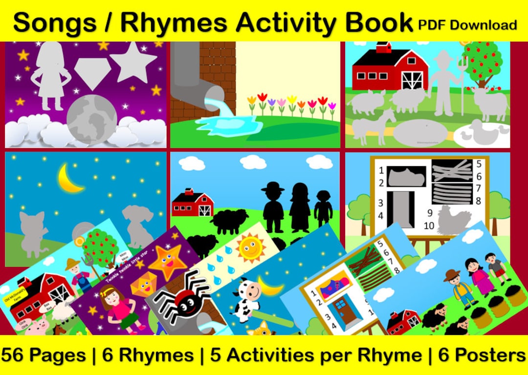 Rhymes Busy Book, Rhymes Activity Book, Songs Busy Binder, Nursery