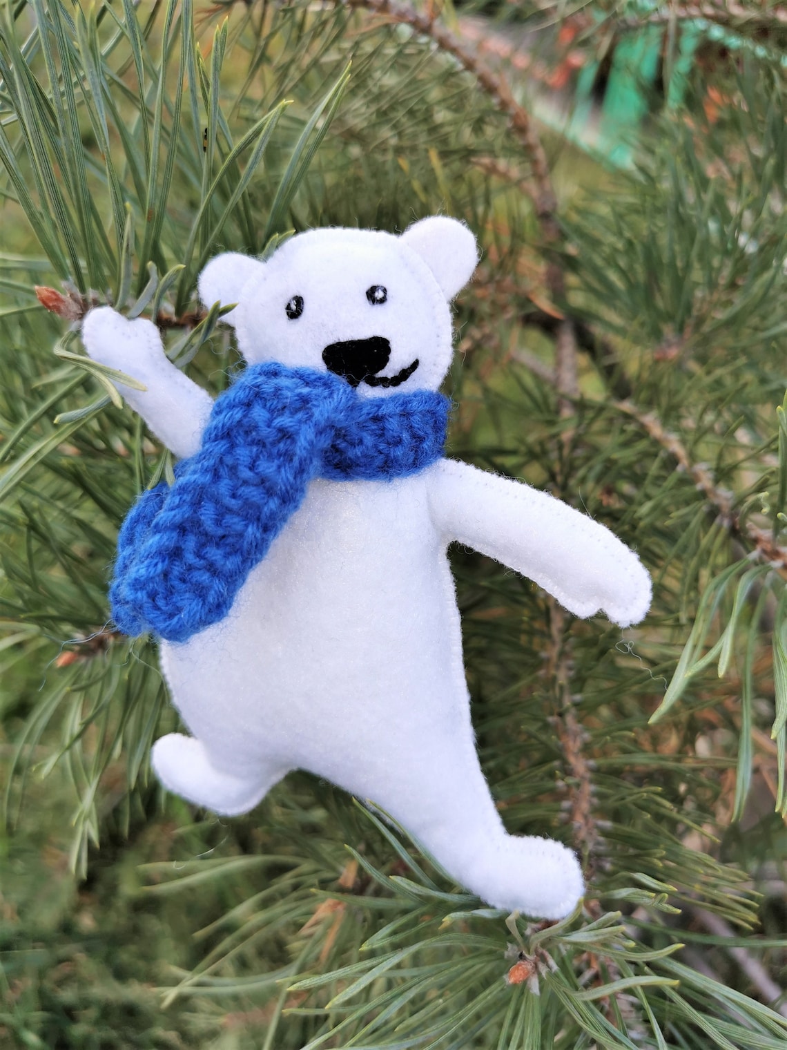 Polar bear ornament Christmas Tree Ornaments Felted Etsy