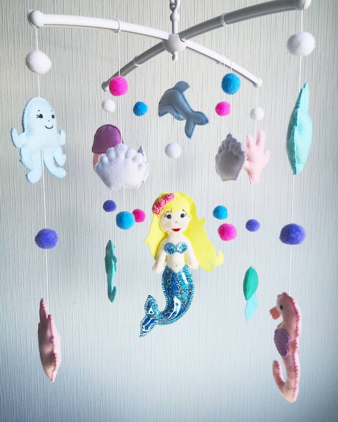 Little Mermaid mobile Ariel baby mobile ocean felt mobile Etsy