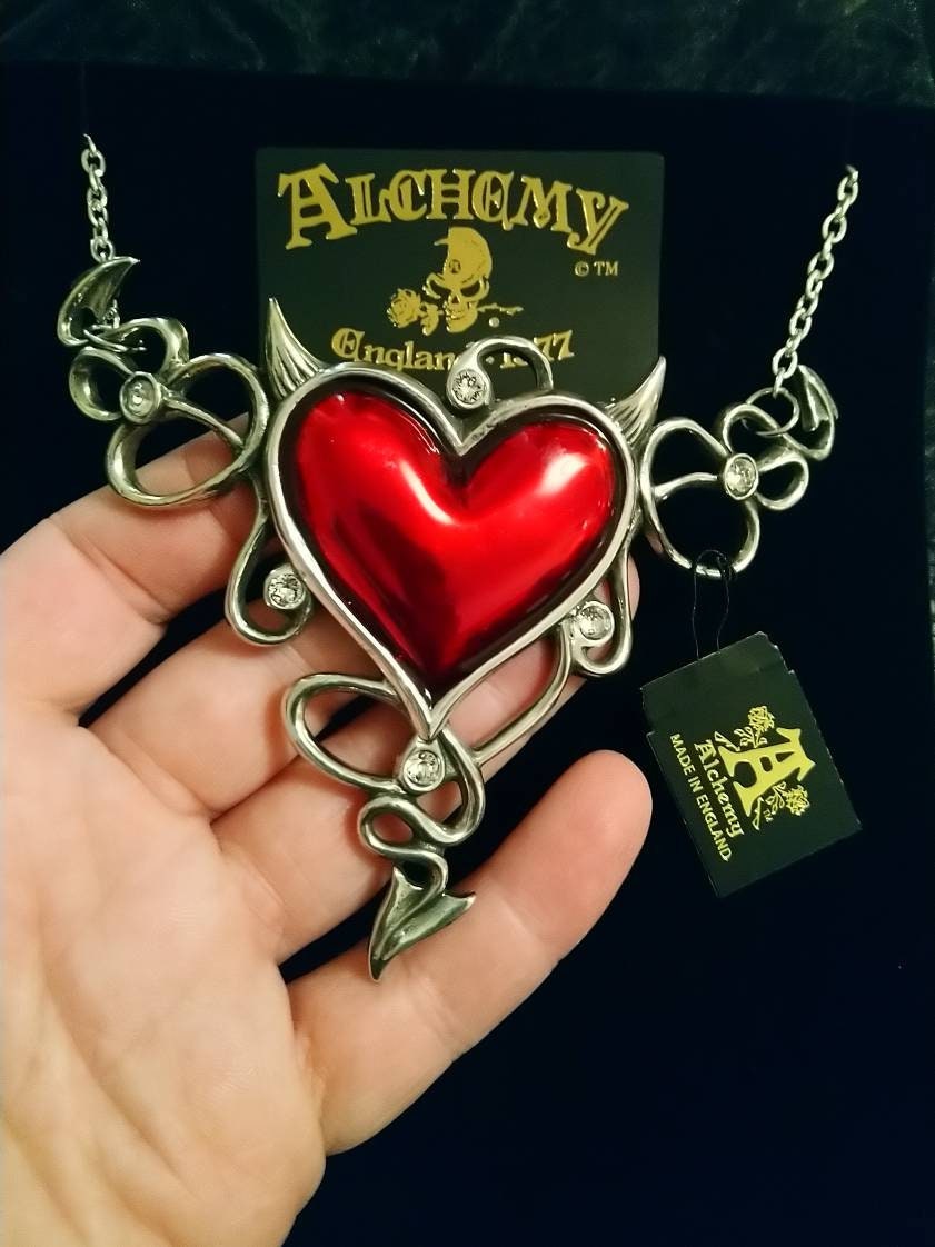 Devils Heart Genereux. Necklace. Devil Jewellery. Gothic. Dark Gothic