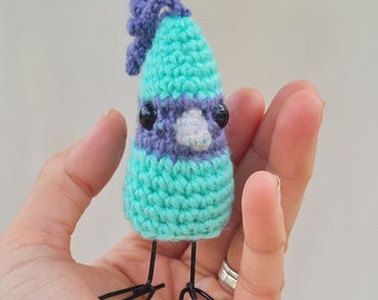 Mint and lilac crocheted bird figure | Quirky gift | Home decor | Oddbirdz  - Felicity