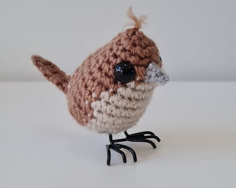 Standing crochet Wren bird | Made to Order | Mother's day gift | British Garden Oddbirdz - Wren