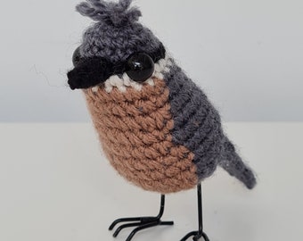 Standing crochet Nuthatch bird | Made to Order | Mother's day gift | British Garden Oddbirdz - Nuthatch