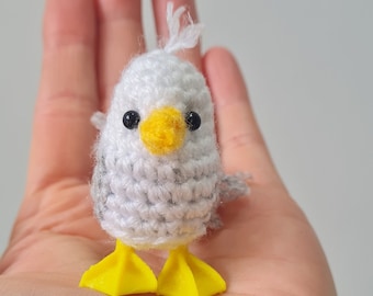 Crochet Seagull Ornament | Handmade Dinky Bird Sculpture | Made to order