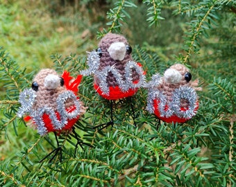 Robin Christmas decoration | Ho ho ho bird ornament trio | Quirky Christmas gift | Festive Oddbirdz by Lottie Lew - Ho Ho Ho set