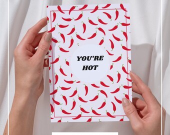 Spicy Chili Pepper Card: Funny Flirty Love Note (Digital Download)