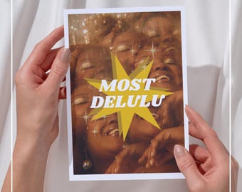 Delulu Birthday Card | Bestie PNG Greeting (Digital Download)