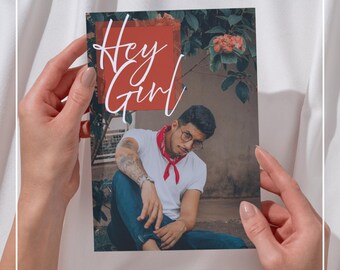 Hey Girl Funny Friendship Card: Sassy Digital Greeting Card (JPEG)