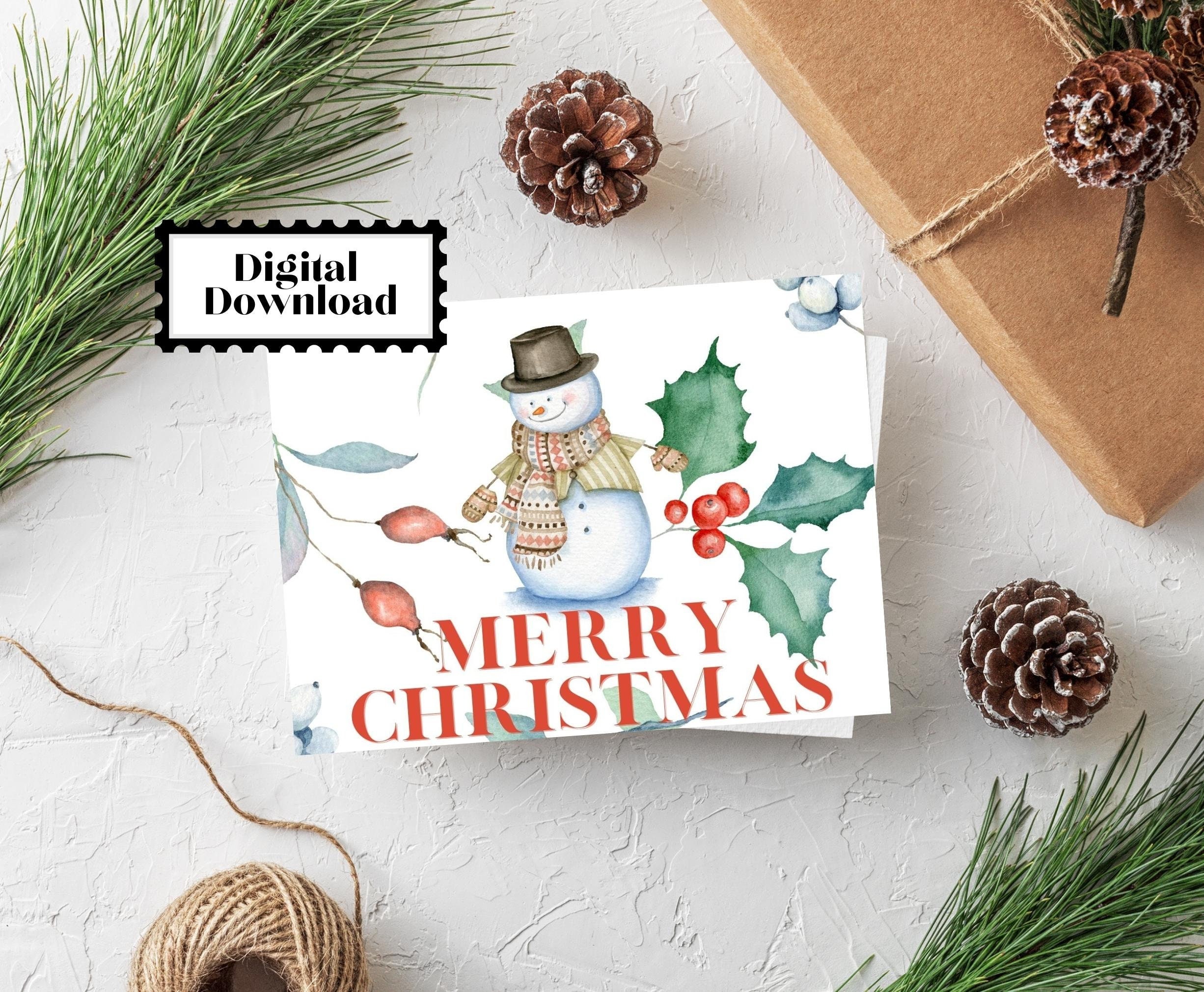 Instant Download Ready To Frame! PERSONALIZED SNOWMAN Christmas Print Perfect Gift