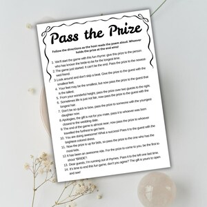 Pass the prize bridal shower game