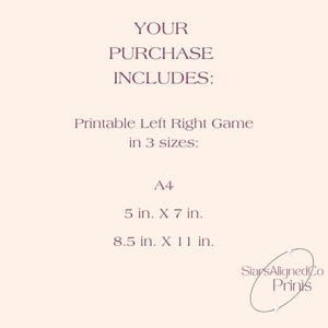 Bridal Shower Left Right Game in 3 sizes