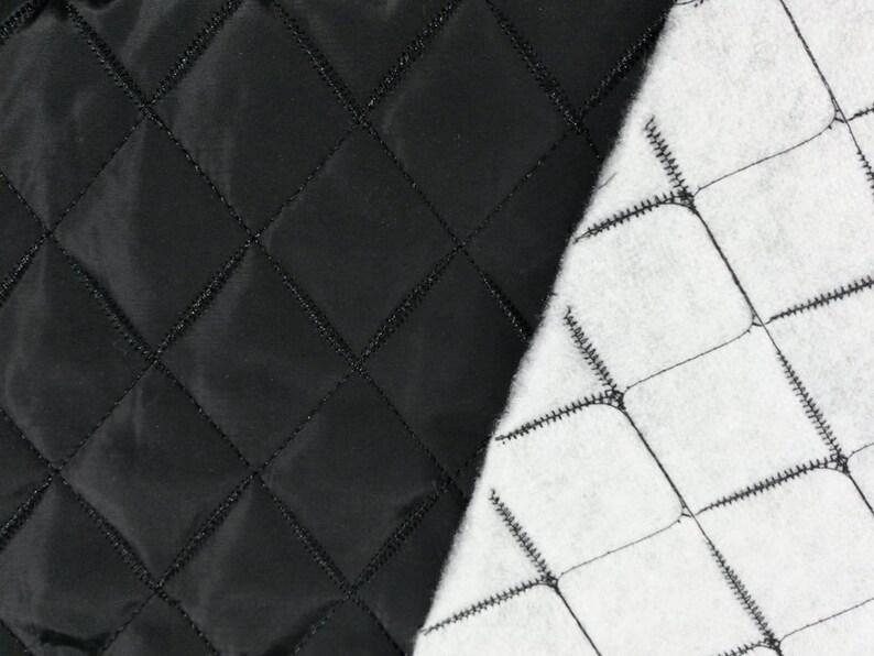 Quilted Satin Lining Black Polyester Quilt Lining Fabric Etsy