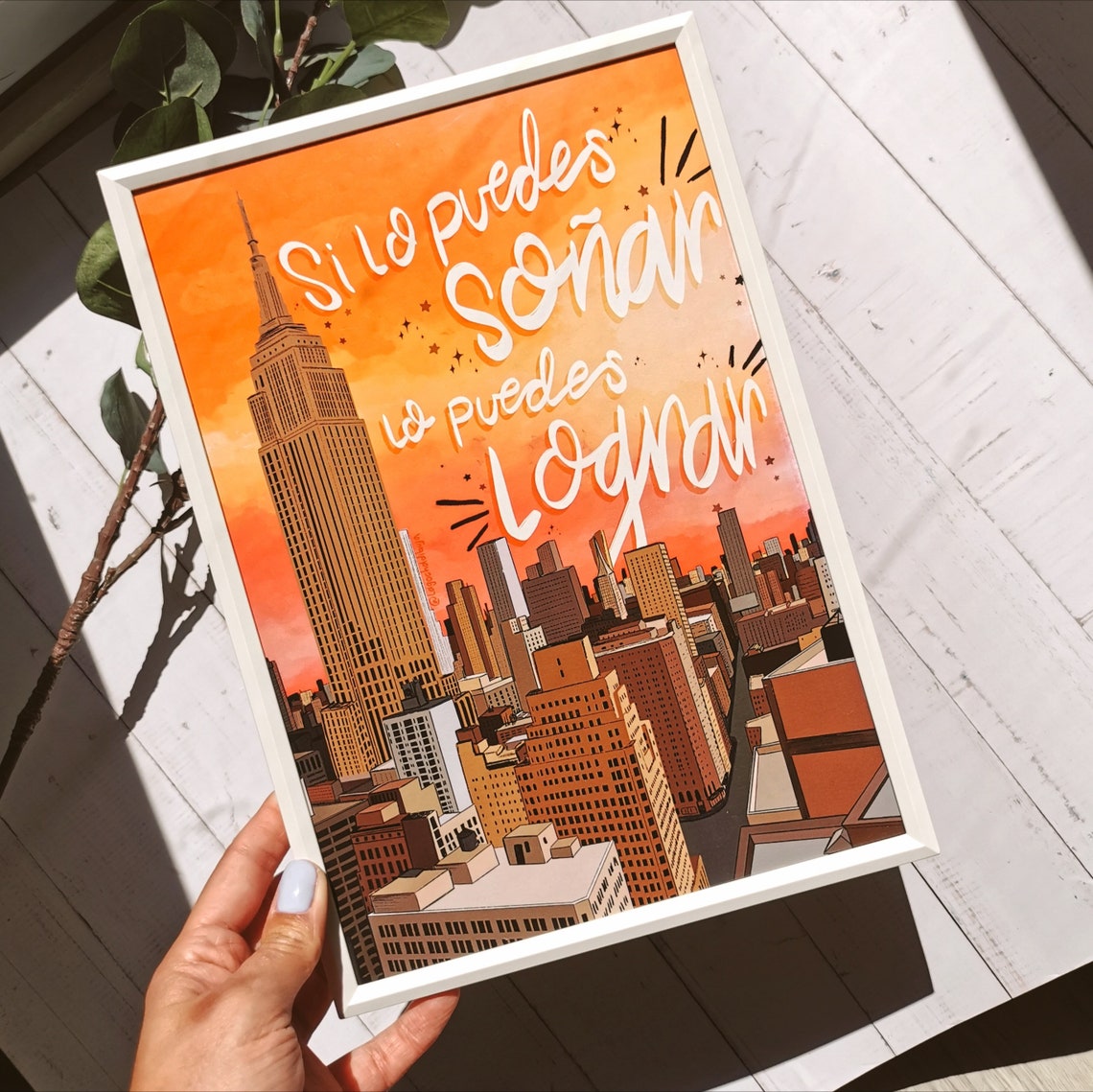 Lamina decorativa frase New York Etsy España