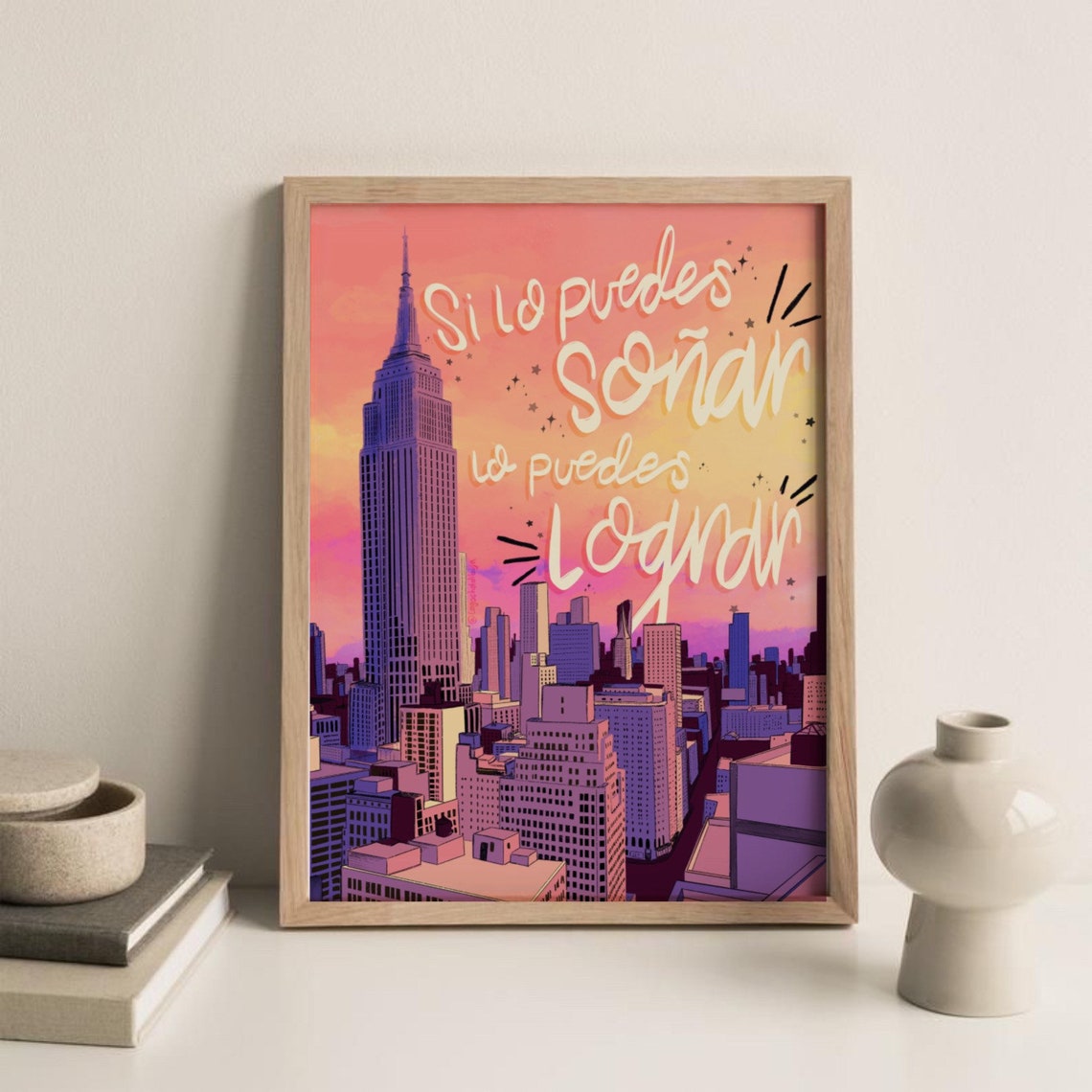 Lamina decorativa frase New York Etsy España
