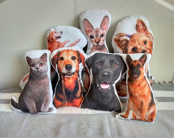 Custom pet photo pillow | Etsy Sofa 3D Dog Shape Pillow Hound