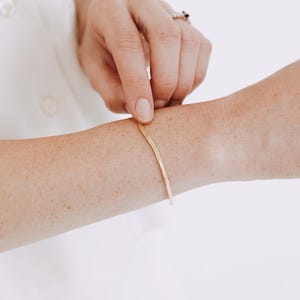 Gold Herringbone Bracelet, 18k Filled Flat Chain Dainty Stacking