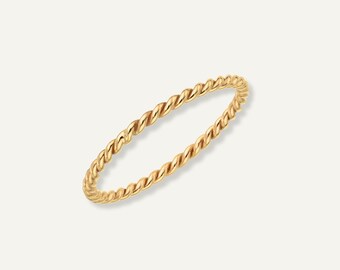 Rope Gold Filled Ring l Simple Gold Ring, Stacking Ring, Minimalist Gold Ring, Twist Ring, Gold Band Ring, Gold Filled Ring, Rope Ring