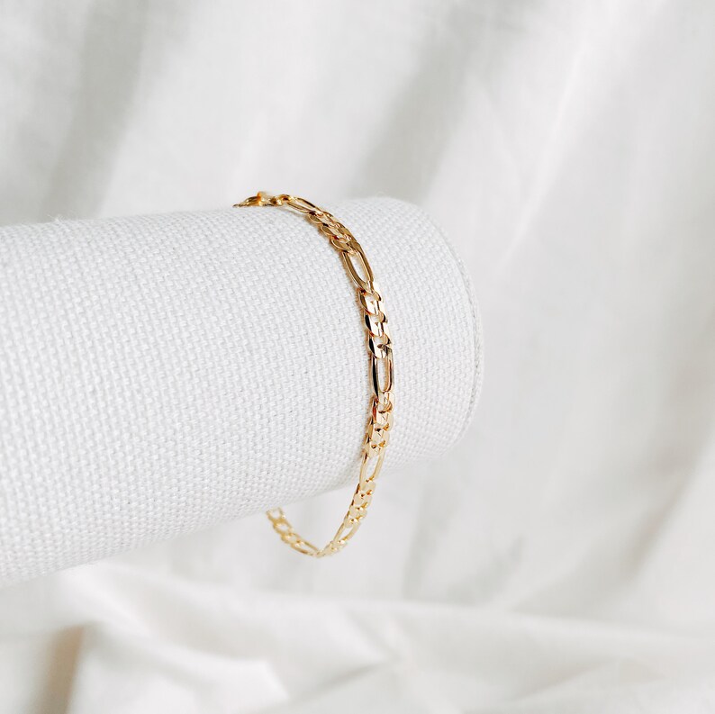 Gold Filled Figaro Bracelet l Gold Bracelet, Figaro Bracelet, Figaro Jewelry, Gold Bracelet, Gold Filled Jewelry, Minimalist Bracelet image 4