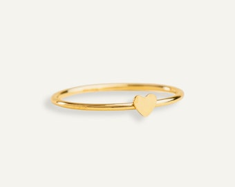 Heart Gold Filled Ring l Simple Gold Ring, Stacking Ring, Minimalist Gold Ring, Heart Ring, Thin Gold Ring, Heart Gold Filled Ring