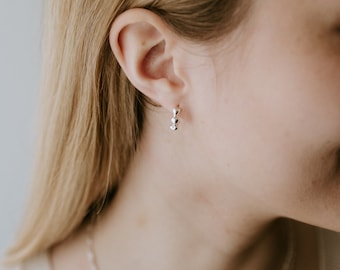 Sterling Silver Heart Hoops l  Hoop Earrings, Layering Hoops, Bold Earrings, Silver Hoop Earrings, Silver earrings, Silver statement hoops