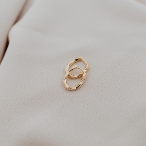 Textured Ember Gold Filled Huggie Earrings • Minimalist Everyday Hoops • Waterproof Hypoallergenic Jewelry