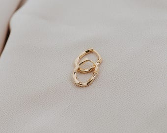 Textured Ember Gold Filled Huggie Earrings • Minimalist Everyday Hoops • Waterproof Hypoallergenic Jewelry