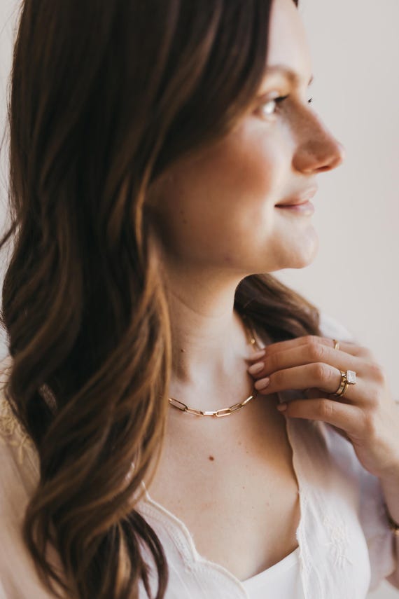 Gold Filled Chunky Paperclip Layering Chain l 18k Gold Filled Thick Layering Statement Chain, Chunky Everyday Jewelry, Big Rectangle link
