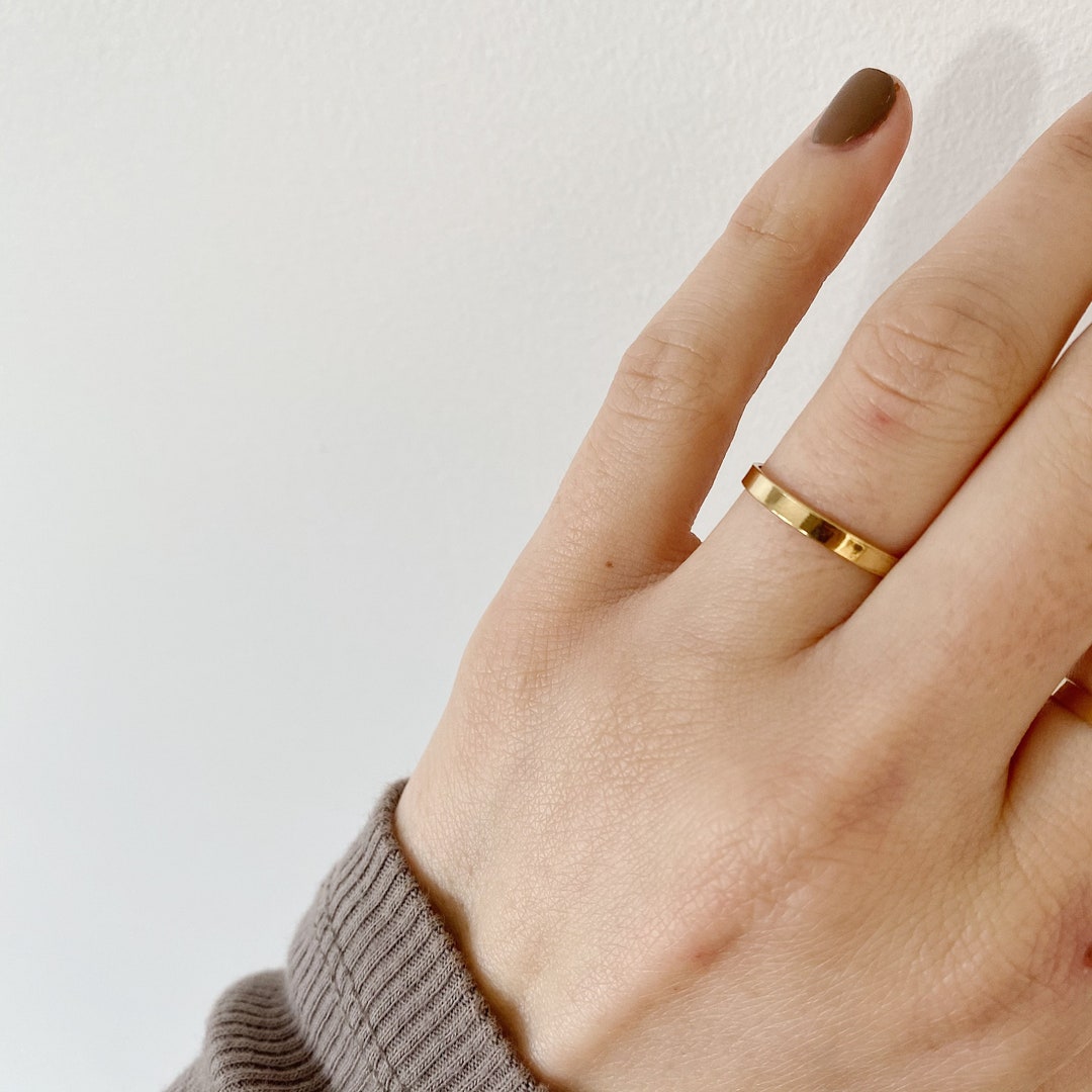 2mm Gold Filled Band Ring L Simple Stacking Gold Ring