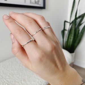 Dottie Silver Ring l Simple Silver Ring, Stacking Ring, Minimalist Silver Ring, Flat Bead Ring, Gold Band Ring, Sterling Silver Ring image 8