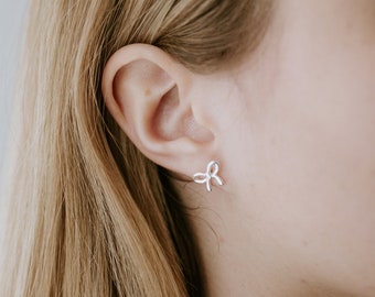 Sterling Silver Bow Studs l  Stud Earrings, Layering Studs, Bold Earrings, Silver Stud Earrings, Silver earrings, Bow Earrings, Bow Jewelry