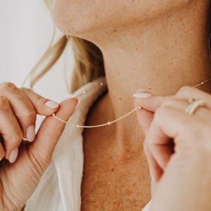 Dainty 18k Gold Filled Satellite Chain Necklace