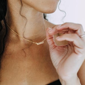 18k Gold MAMA Necklace | Gold Filled Mama Pendant | Dainty Mama Necklace | Gift for Mom | Mama Jewelry | Mother’s Day Gift, Gold jewelry