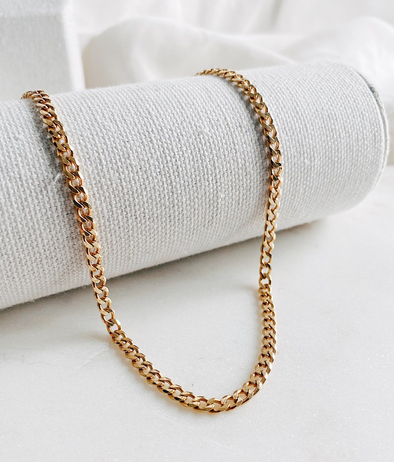 Curb Chain Necklace l gold filled , gold filled chain , curb chain, 18k gold filled jewelry , bold necklace , bold chain , gold jewelry image 5