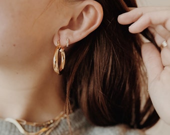 Maria Hoops l Gold Hoop Earrings, Layering Hoops, Gold Filled Hoops , Gold earrings, gold statement hoops, chunky hoop earrings, gold filled