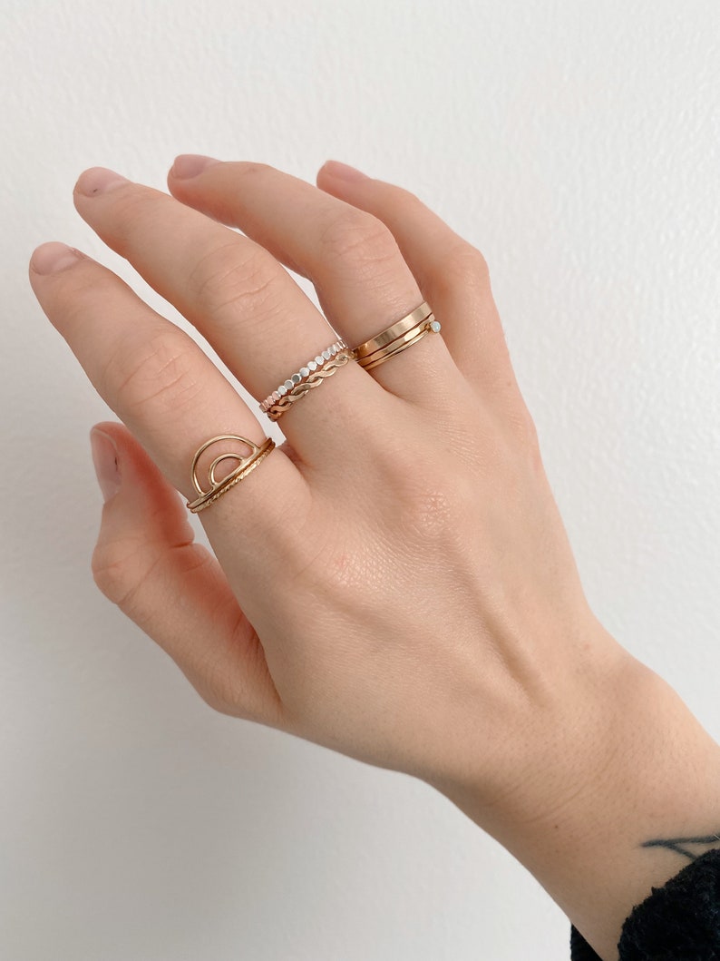 Dottie Silver Ring l Simple Silver Ring, Stacking Ring, Minimalist Silver Ring, Flat Bead Ring, Gold Band Ring, Sterling Silver Ring image 3
