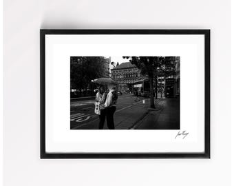Belfast Victoria Street Print, Monochrome Urban Photography, Northern Ireland Wall Art (A4)