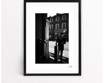 Ealing Broadway Smoke Break B&W A4 Photograph Print, London Street Scene