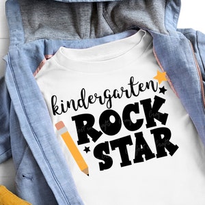 Kleuterschool rockster SVG en sublimatie, schoolpotlood, superstudent, terug naar school, leesleraar, Cricut silhouet snijden bestand