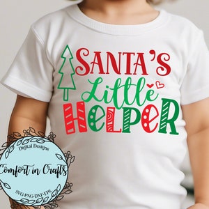 Santa's Little Helper SVG en sublimatieontwerp, Elf Toy Maker, I've Been Nice, Kerstmis, vakantiekind, Cricut silhouet digitaal bestand
