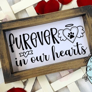Furever in Our Hearts SVG und Sublimationsdesign, für immer Liebe, Gedenkstätte, Haustiererinnerung, Tierengel, Cricut Silhouette Digitalschnittdatei