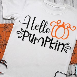 Hallo pompoen SVG- en sublimatieontwerp, herfstpompoen, Halloween, herfstontwerp, Cricut silhouet digitaal snijbestand