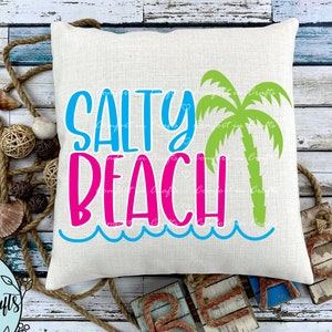 Salty Beach SVG und Sublimationsdesign, Palme, Ocean Life, Sommerurlaub, Love the Sea Design, Cricut und Silhouette Digital Cut File