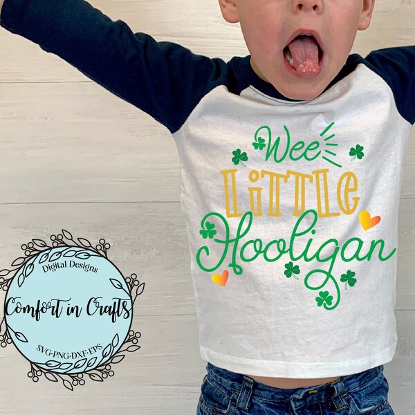 Wee Little Hooligan SVG St. Patrick's Day SVG Leprechaun & Shamrock SVG Child design Sublimation design Cricut Silhouette Digital cut file