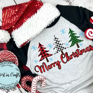 Vrolijk Kerstfeest SVG Kerstbomen SVG Sneeuwvlokje SVG Happy Holiday Svg T-shirt ontwerp Sublimatie ontwerp Cricut Silhouette digitaal gesneden bestand