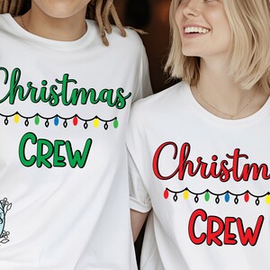 Diseño SVG y sublimación de tripulación navideña, vacaciones familiares, luces de cadena, diseño de pijama a juego, archivo de corte digital Cricut Silhouette