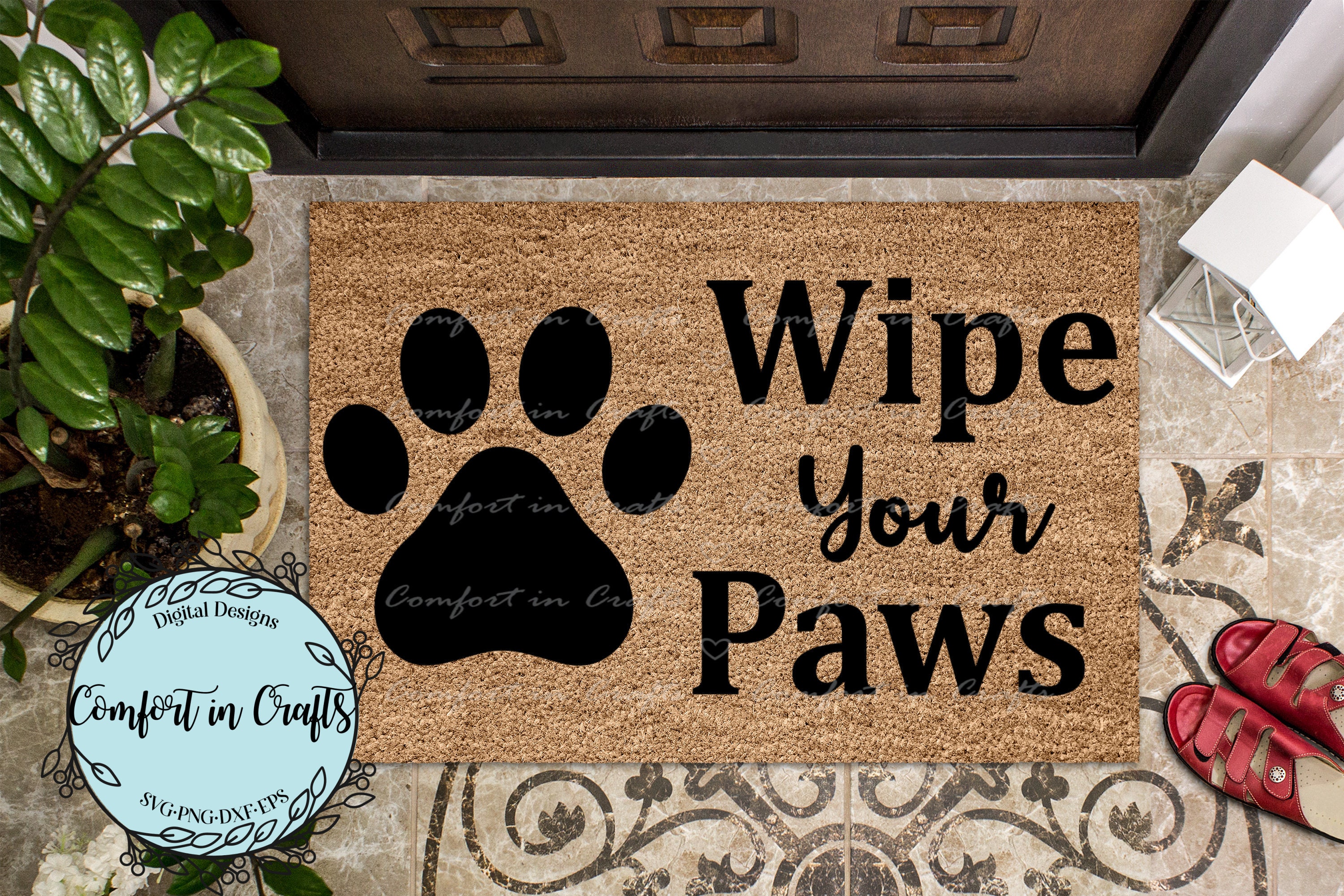 Wipe Your Paws SVG Dog Paws SVG Dog Lover SVG Wipe Feet Doormat Design