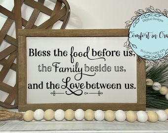Bless the Food Before Us SVG et design par sublimation, prière religieuse (téléchargement numérique)