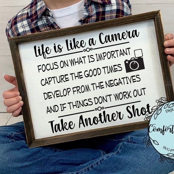 Life is Like a Camera SVG Photographer design Positive Thinking SVG Good times SVG Sublimation design Cricut Silhouette Digital cut file